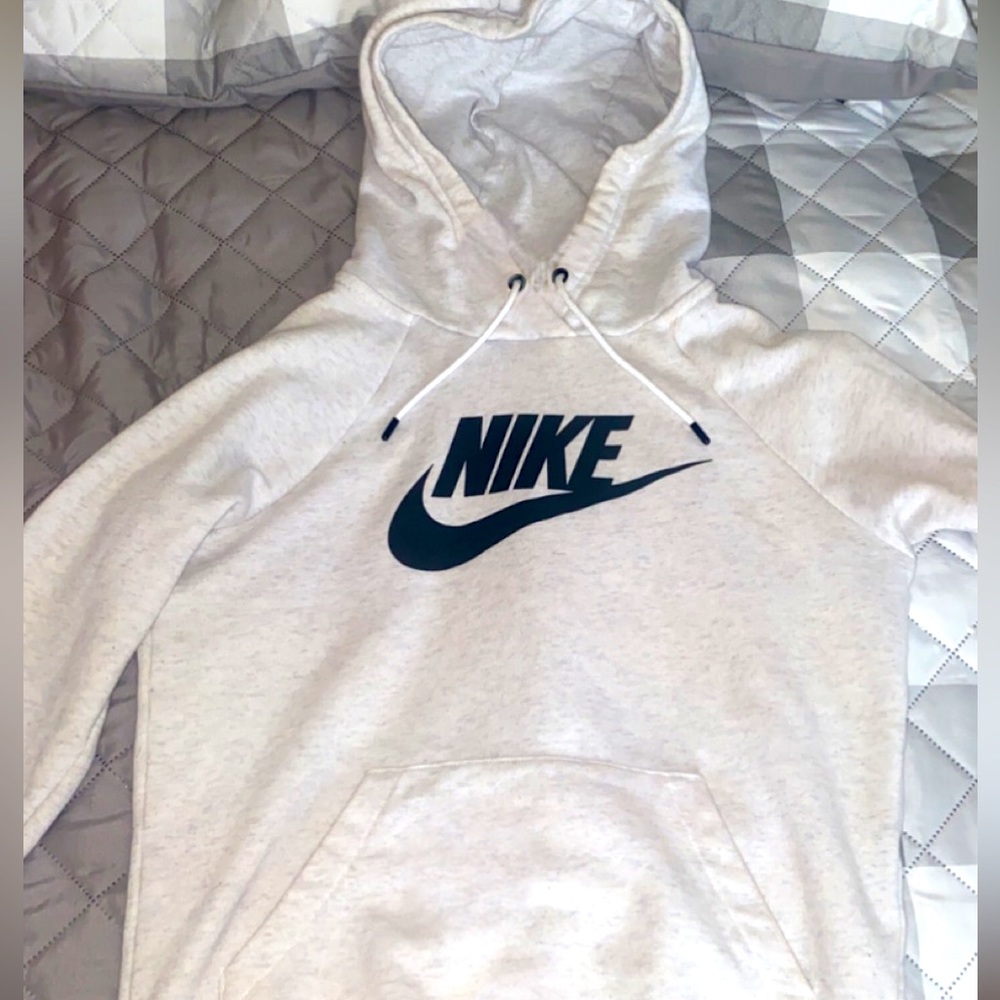 Whitish grey womens Nike hoodie.